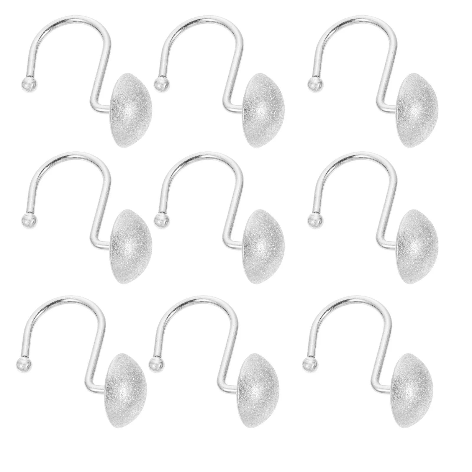 12Pcs Semicircle Shower Curtain Hooks Frosted Finish Heavy Duty Non Deformable Elegant Tidy Look for Bathroom Curtain Rods Home