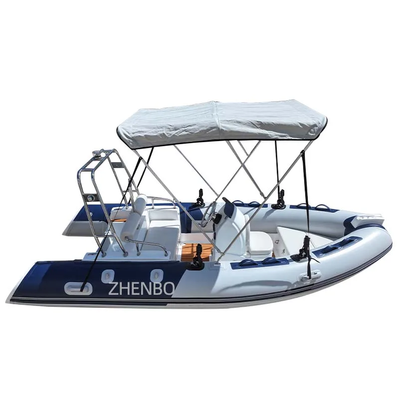 RIB-430B 7-Person Inflatable Boat for Water-Skiing with FISHING Rod Holders RIB 430