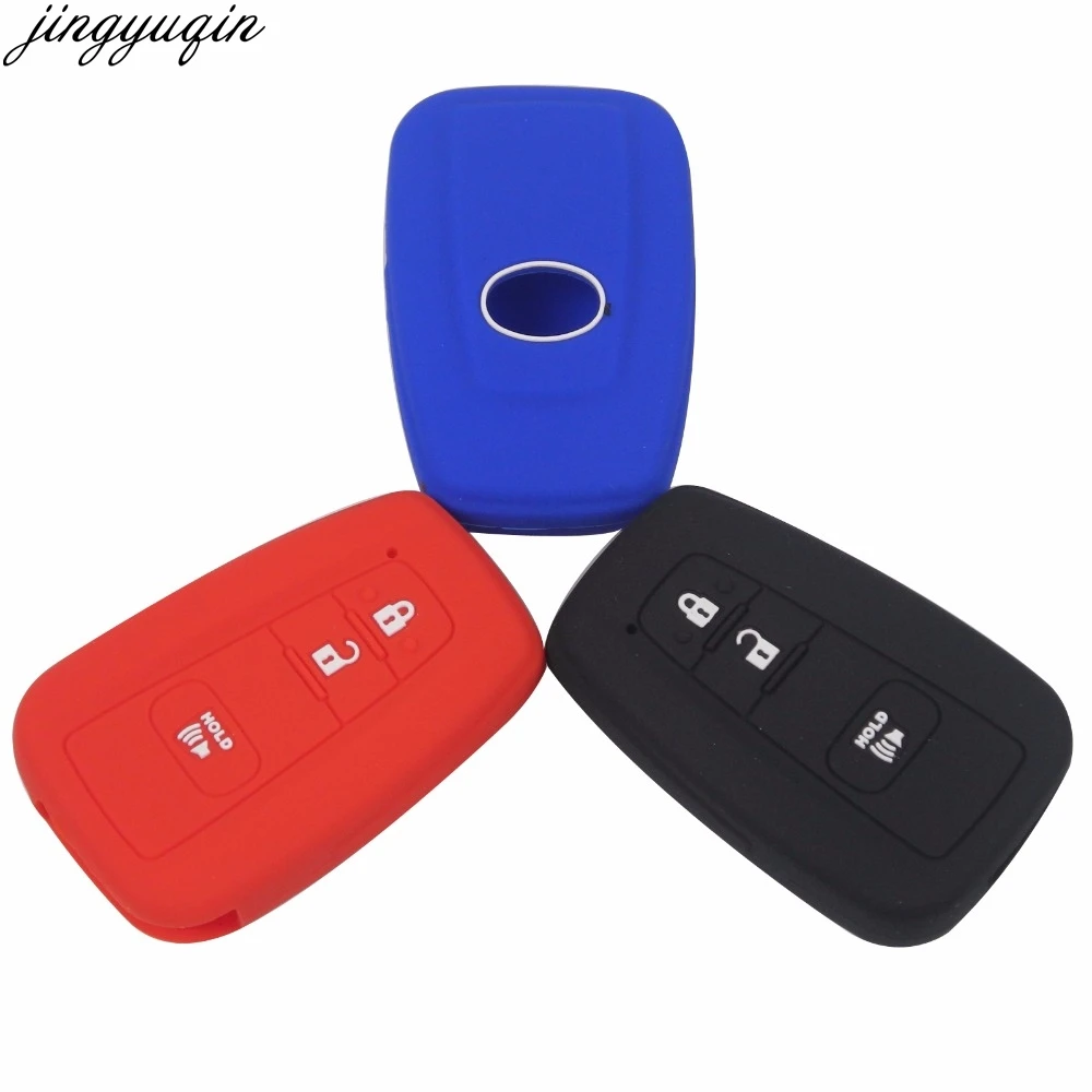 Jingyuqin Smart Car Key Silicone Rubber Case Cover For Toyota Prius CHR Camry Crown Prado Highlander RAV4 2016-2020 2/3/4 Button