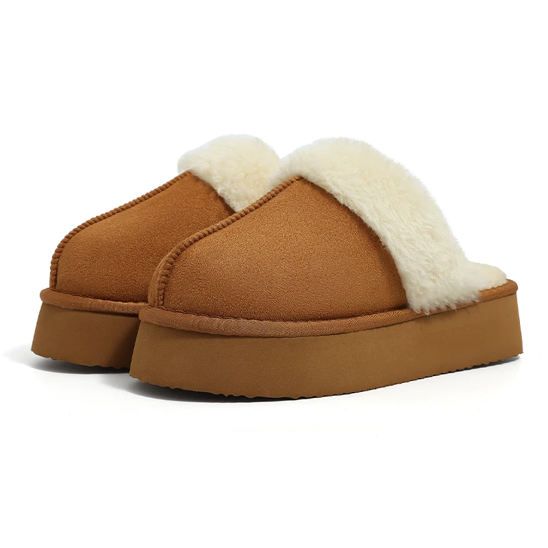 Kidmi Warm Fluffy Women Slippers Classic Brand Fuzzy House Slippers Indoor Soft Memory Foam Slippers Outdoor Antiskid Slippers