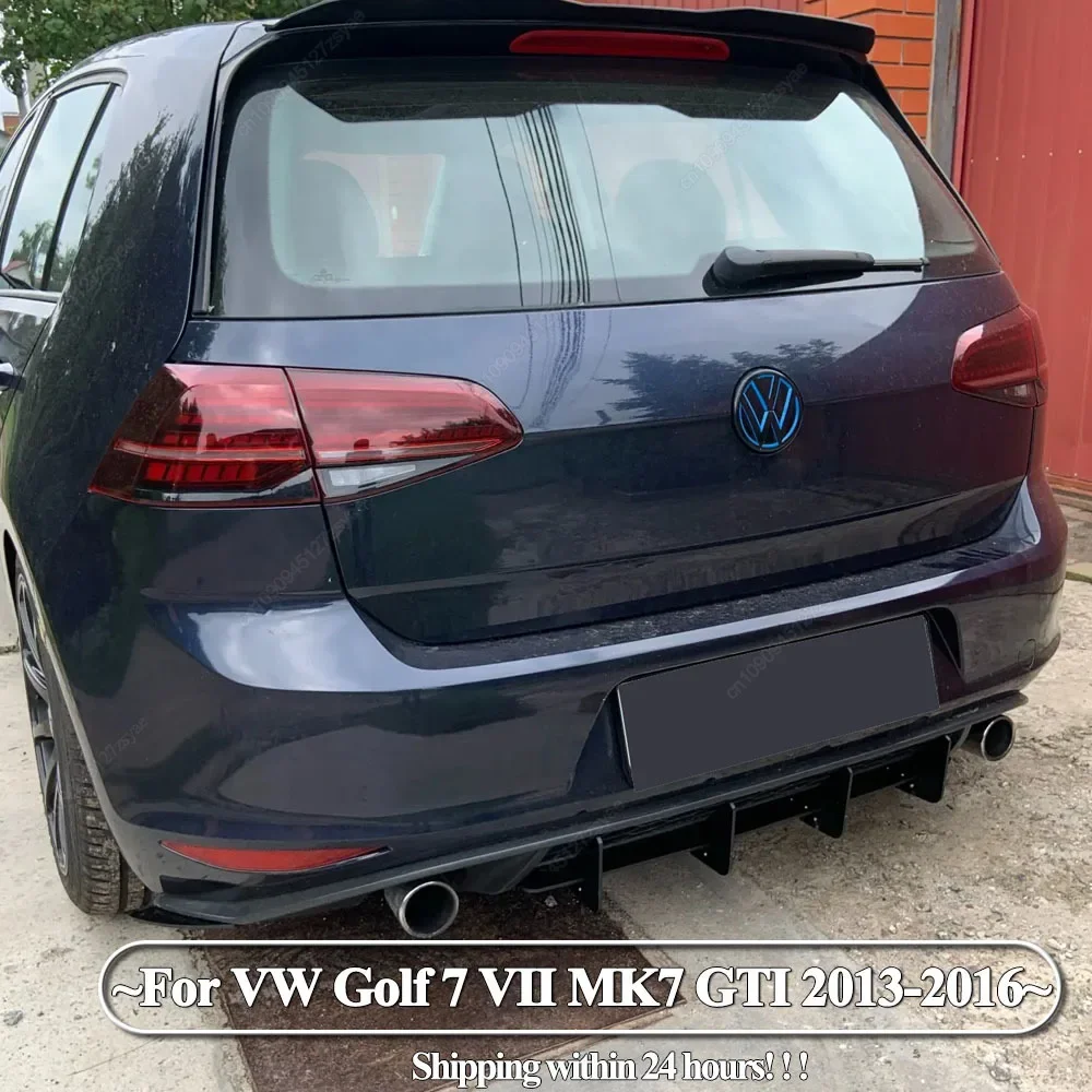 4-płetwy tylny zderzak samochodowy Dyfuzor Fartuch ogonowy Klapy Boczne rozdzielacze Do VW Volkswagen Golf 7 VII MK7 GTI 2013-2016 Tylny spojler