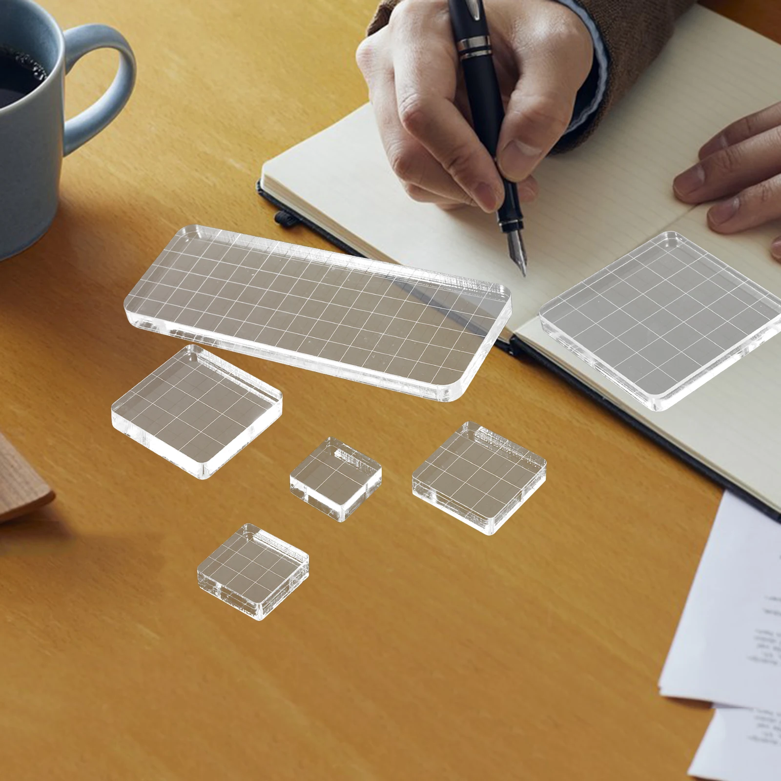 

Seal Block Tool Set Scrapbook Clear Stamping Blocks for Crafts Transparent Acrylic