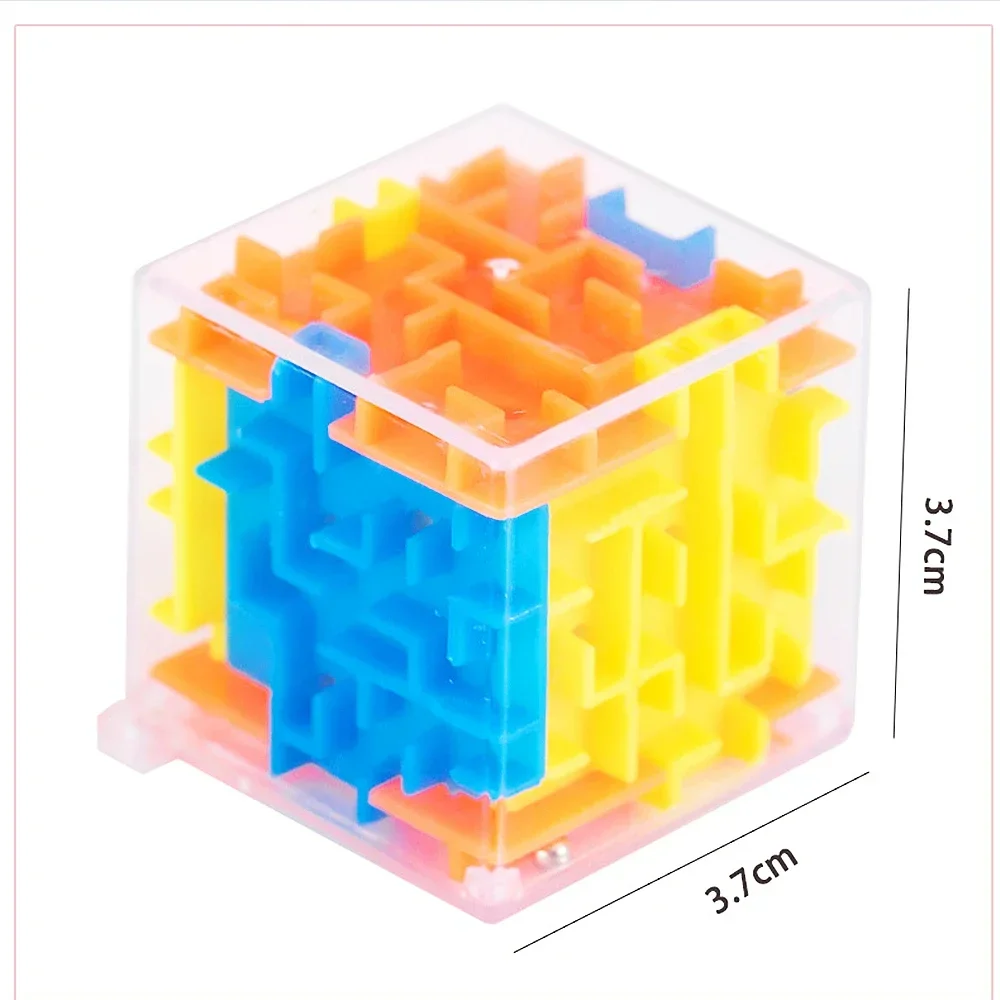 Mini cubo mágico de laberinto 3D, rompecabezas transparente de seis lados, Cubo de velocidad, cubos de bola rodante, juguetes de laberinto para niños, juguetes para aliviar el estrés