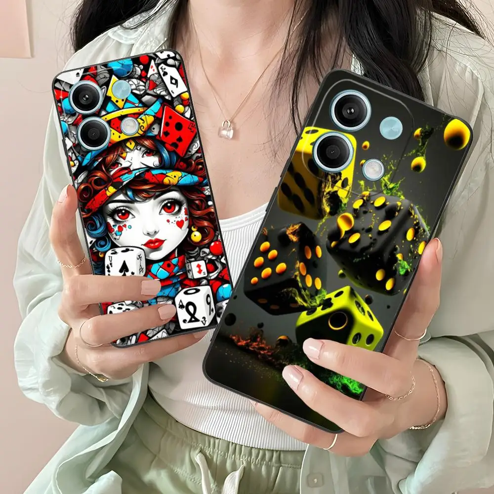 

Aesthetic Dice Mobile Cell Phone Case for Xiaomi Redmi 15 14 13 12 A5 3 2 1 C Plus 4G 5G Colorful Printing Cover Pretty Cover