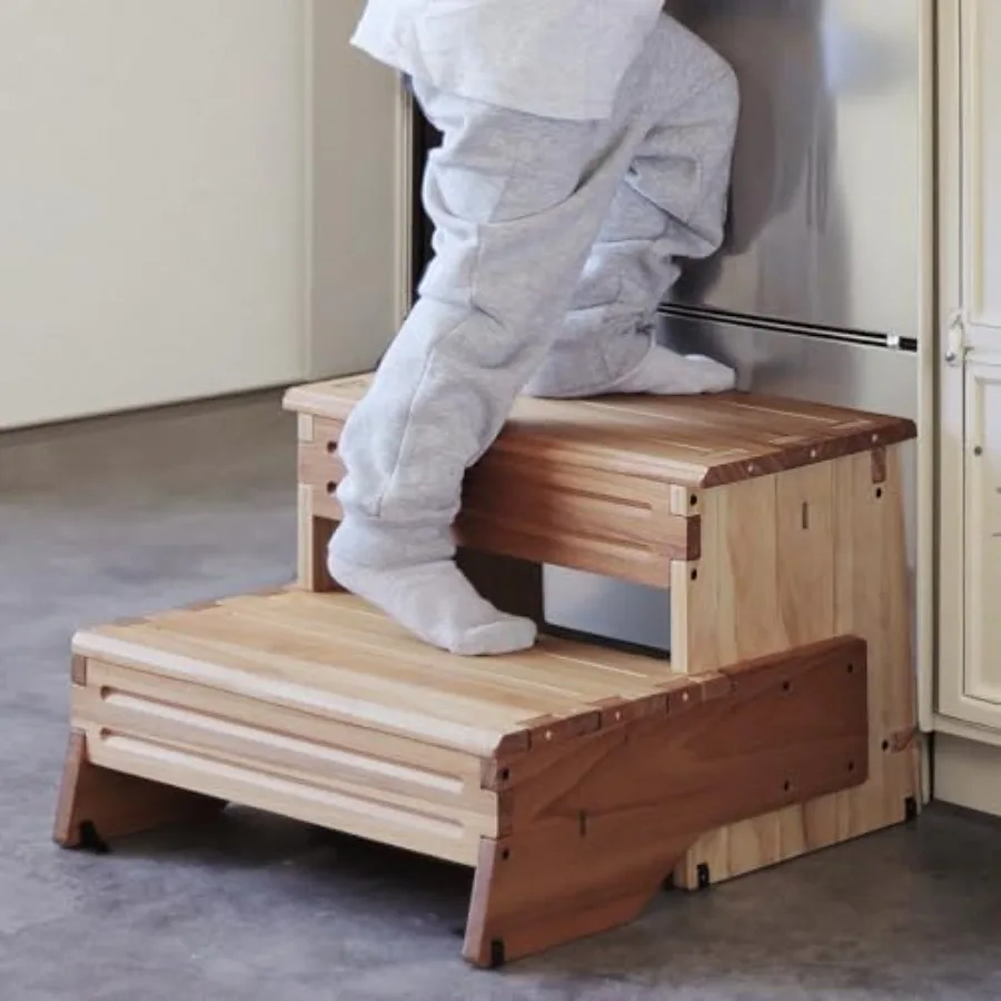 

16-дюймовый деревянный табурет с двумя ступеньками для взрослых и детей, более широкие и безопасные прикроватные ступеньки, противоскользящие. Стойка 2-ступенчатая лестница для спа и гидромассажной ванны