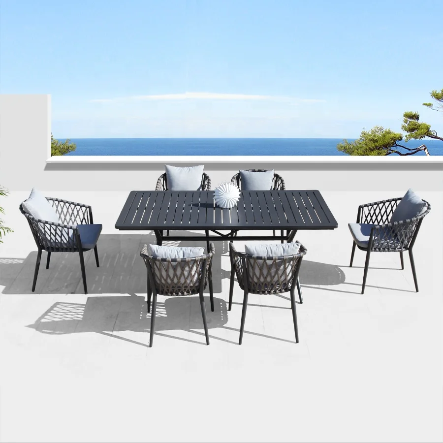 xx-6 Seat Garden Chair And Table Aluminum Outdoor Garden Sets Furniture*
