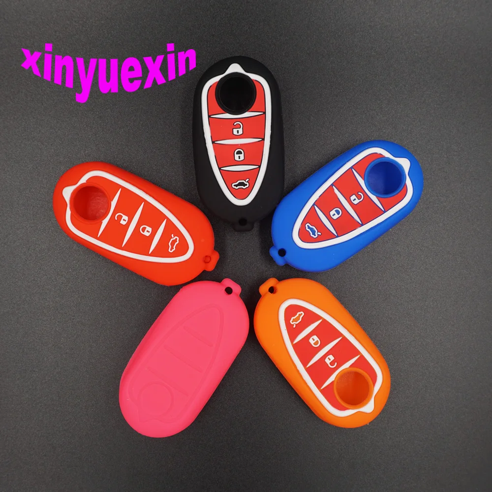 Xinyuexin Silicone Car Key Cover Case For Alfa Romeo 4C Mito Giulietta Myth 159 GTO GTA Flip Remote Car Key Jacket Car-stying