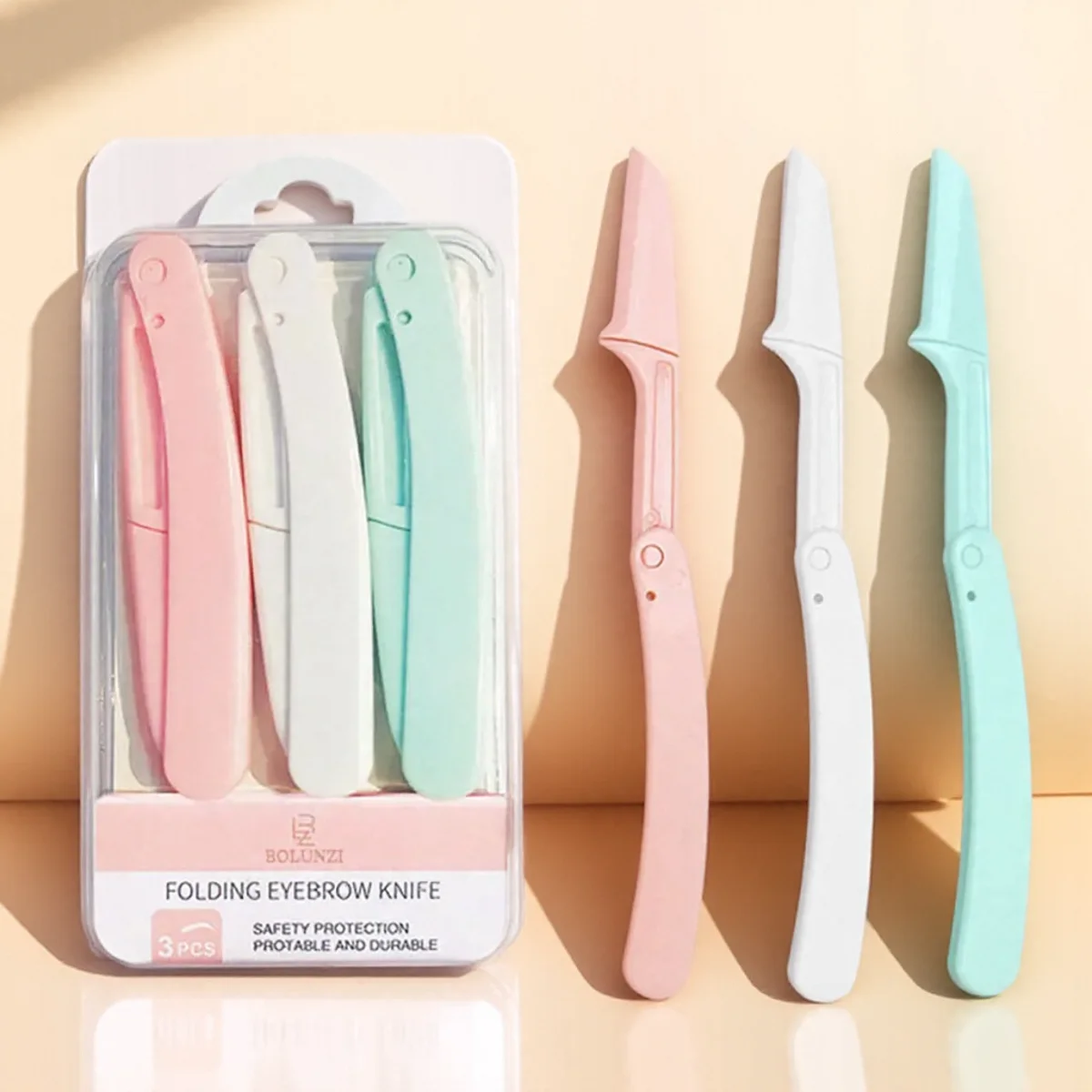 

3PCS Eyebrow Razor Set Foldable Design for Easy Grooming and Precise Shaping Ideal for Travel and Daily Use