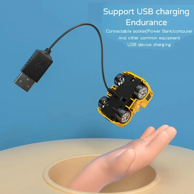 테미키즈 미니 2.4G 무선 조종 시계형 소형 자동차 엔지니어링 차량 굴삭기 남자아이 충전식 모델카 불도저 믹서 어린이용