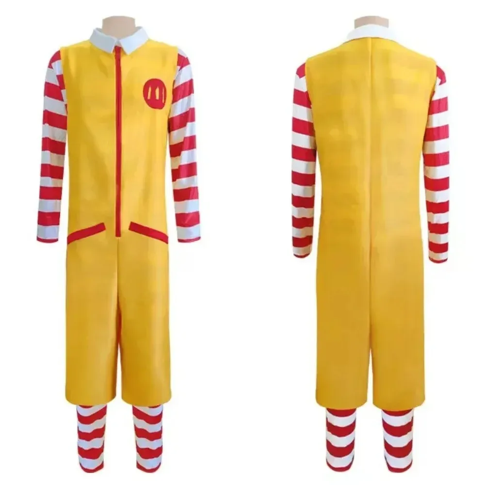 Halloween M Uncle Clown Cosplay Anime Costume Jumpsuits Fastfood Yellow Clown Clothing for Kids Halloween Christmas Cosplay