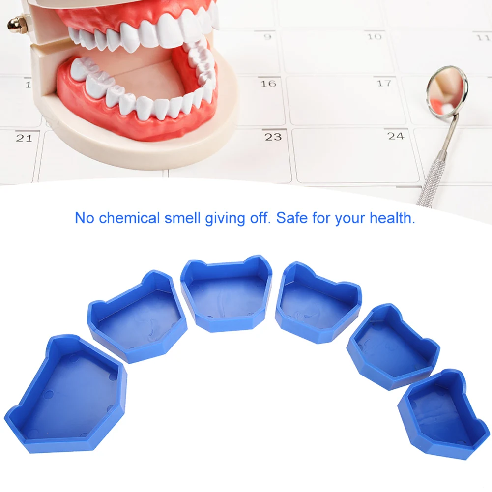 Juego de Base de yeso Dental, Kit de Base anterior para laboratorio Dental, bandeja de molde para odontología, Bases de modelo de yeso de goma de silicona grandes, medianos y pequeños, 6 uds.