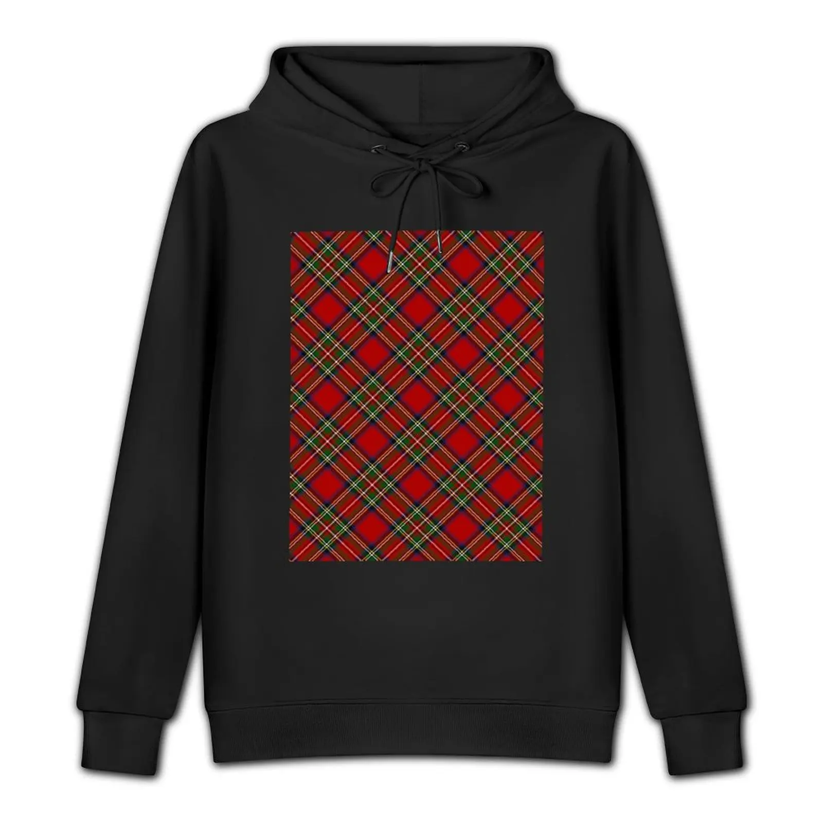 Royal Stewart Tartan Cross Plaid Pullover Hoodie korean autumn clothes anime clothes hoodie