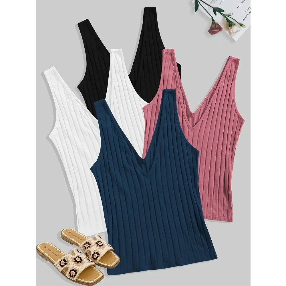 Women Spaghetti Strap Camisole Sleeveless Slim Fit Basic Tank Top Versatile Layering Piece Soft Breathable Flattering Daily