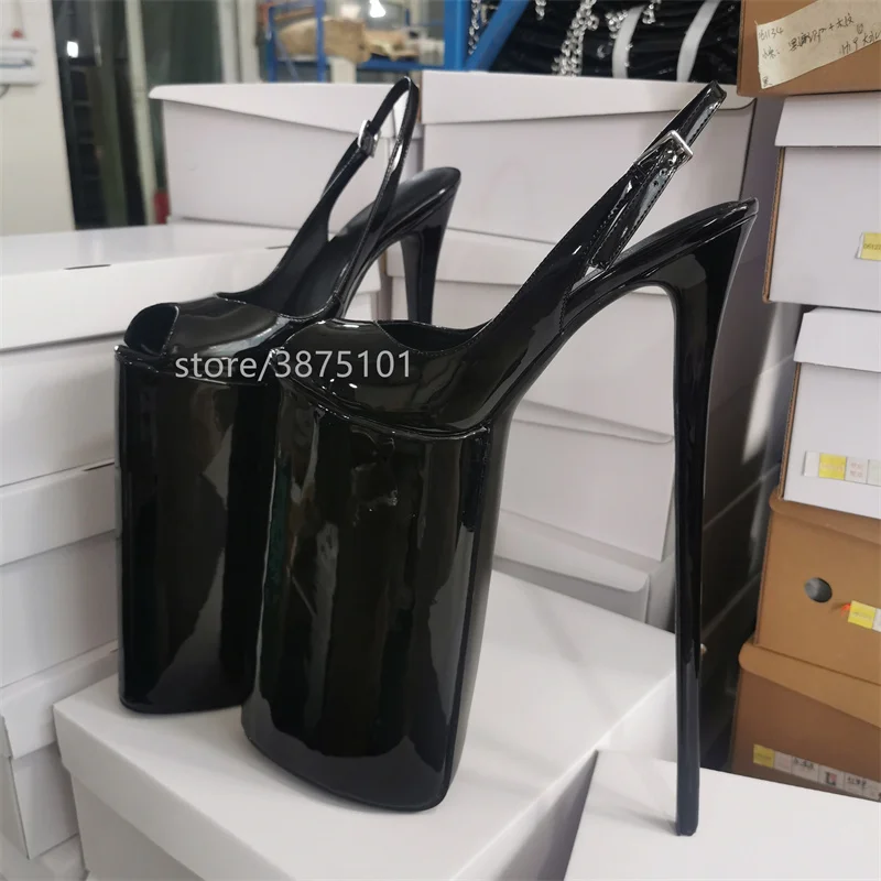 

Black 30cm Extreme High Heel Pumps Sexy Women Sandals SM Cosplay Show Club Party Cross Dresser Drag Queen Unisex Shoes Plus Size