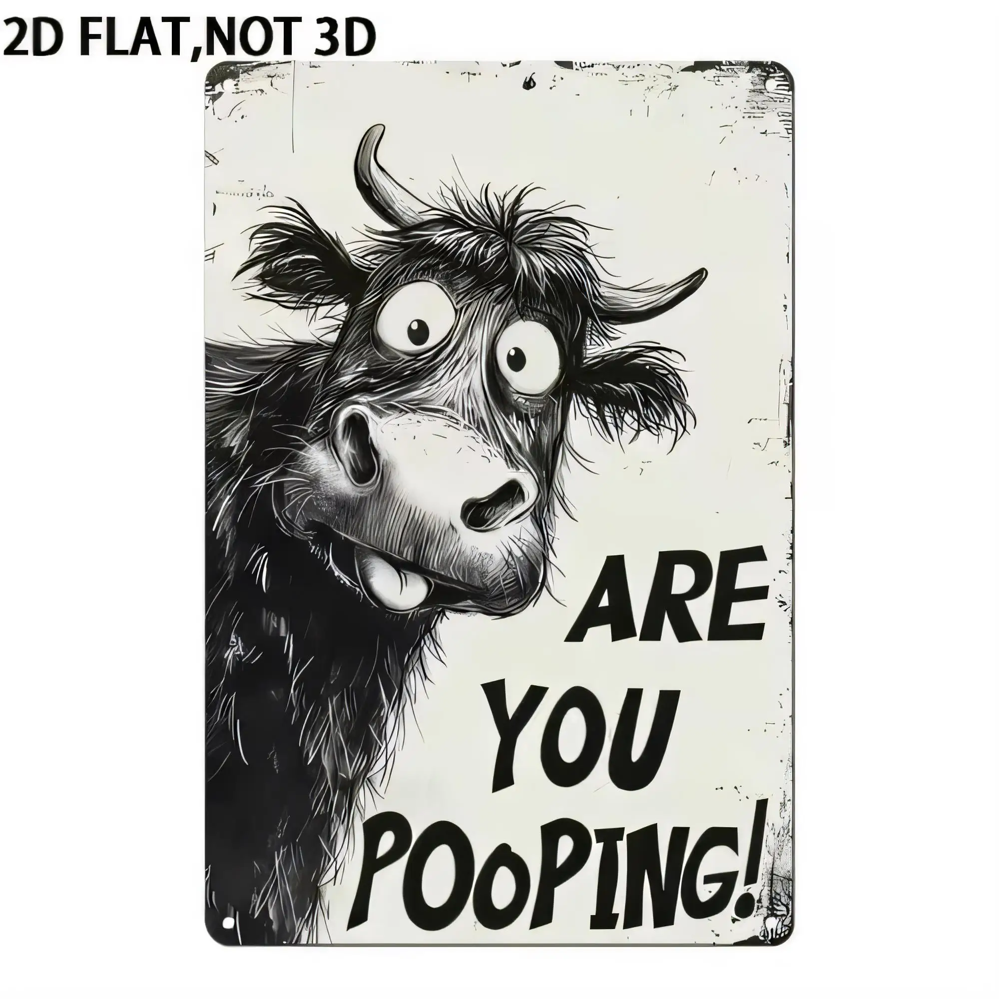 Tin Sign, Are You Pooping Funny Cow Farm Joke Metal Wall Decor Plaque Vintage Style   for Bathroom Kitchen Pub Garage Home Ba