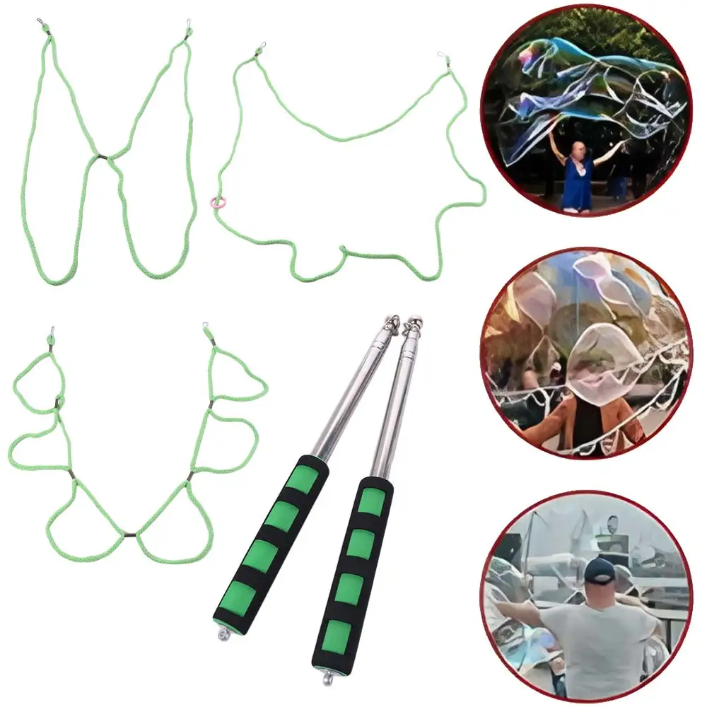 Big Size Outdoor Bubble Wand Verstelbare Telescopische Bubble Machine Sticks 3-stijl Lange Enorme Bubble Rope Set Kinderspeelgoed