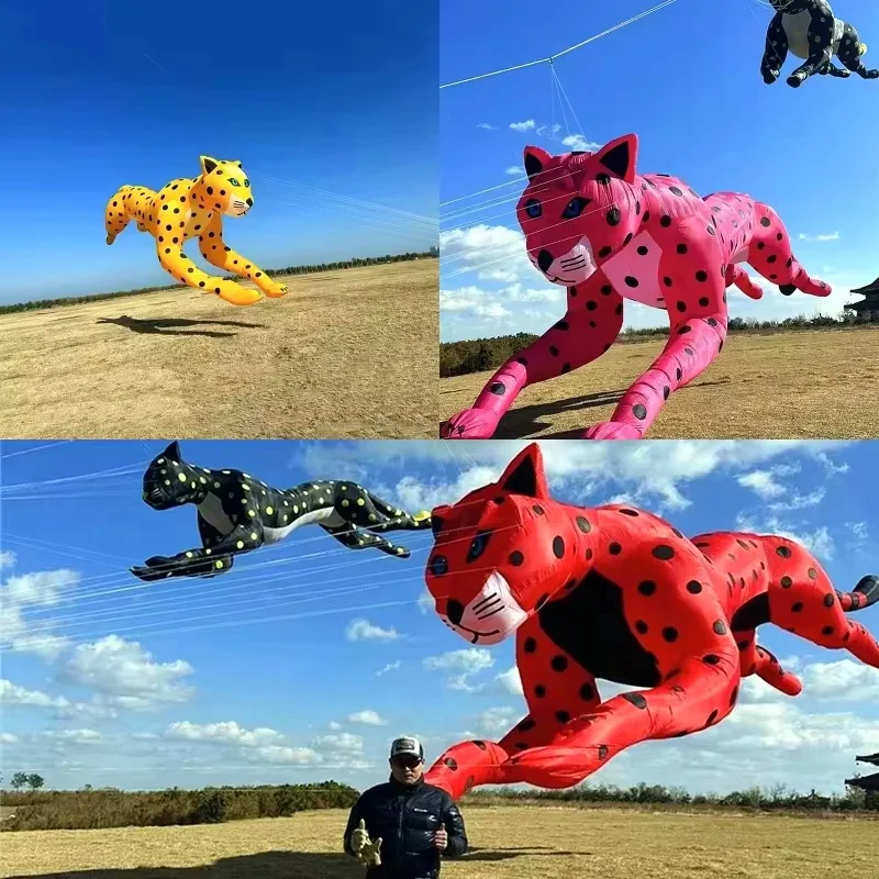 Free Shipping 10m Leopards kites flying for adults kites reel professional wind kites tiger kites animal giant outdoor games koi