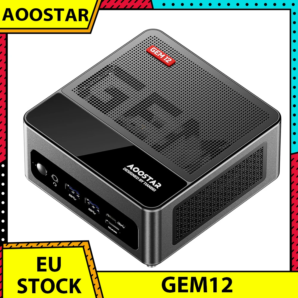 AOOSTAR GEM12 Mini PC AMD Ryzen 9 6900HX 8 Core Up to 4.9GHz 32GB DDR5 RAM 1TB PCle 4.0 SSD WiFi 6 Bluetooth 5.2 Windows 11 PRO