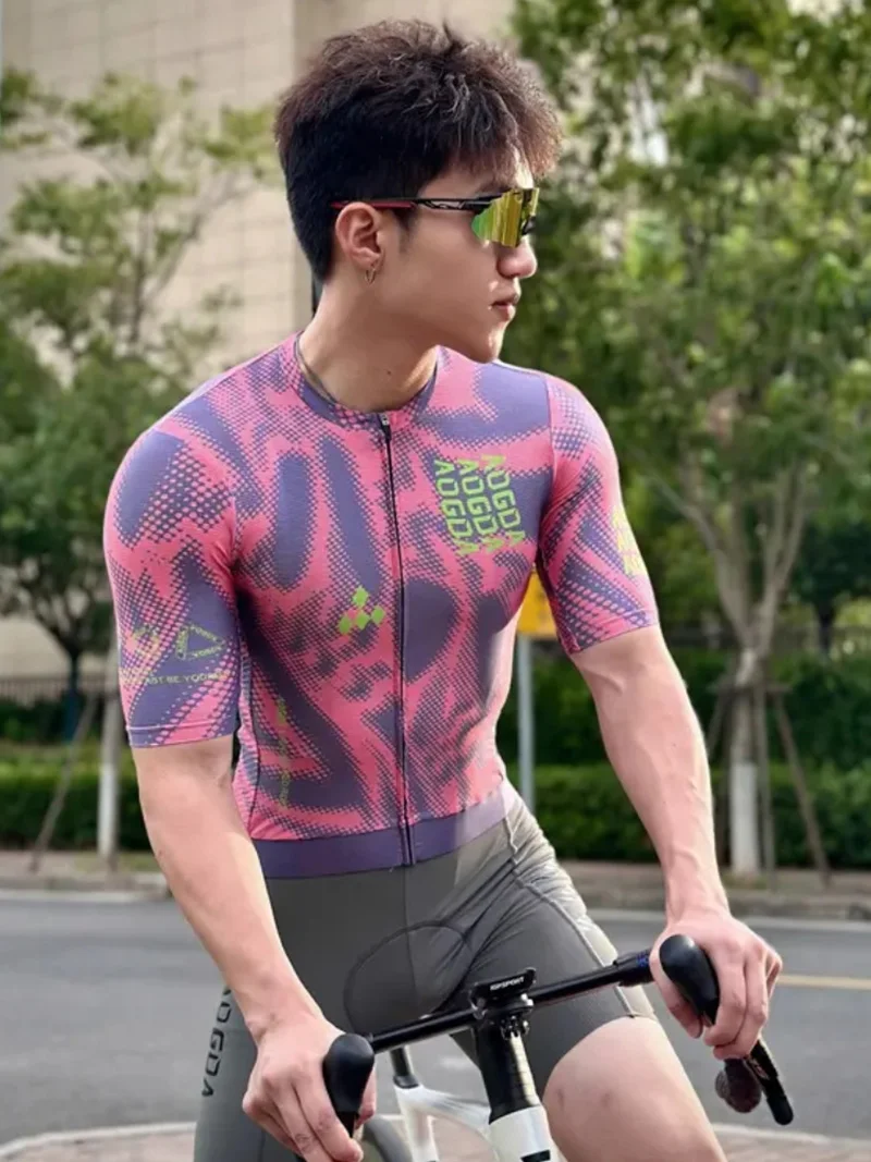 AliExpress AOGDA Aogda Men's Short Sleeve Cycling Jersey,Breathable Fast Drying Bike Shirts Tops,Lightweight Aero Racing Bicycle Clothing