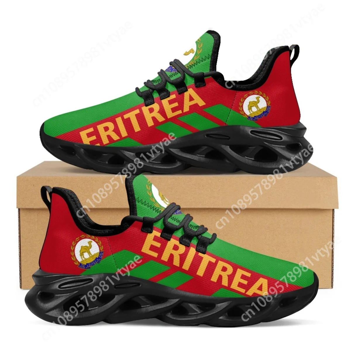 Ethiopia Flag Print Ladies Sneakers Breathable Lace Up Platform Shoes Casual Outdoor Fitness Running Flats Shoes Zapatos Mujer