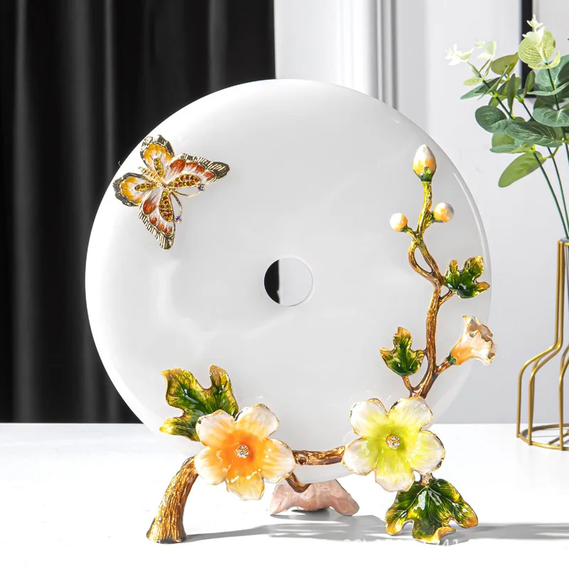 CX enamel color Ping An jade buckle ornament, TV cabinet store opened, housewarming home decoration