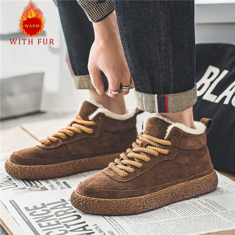 Autumn and winter men's shoes Minimalist and versatile design style Outdoor leisure street Warm Shoes Classic Black Hot selling