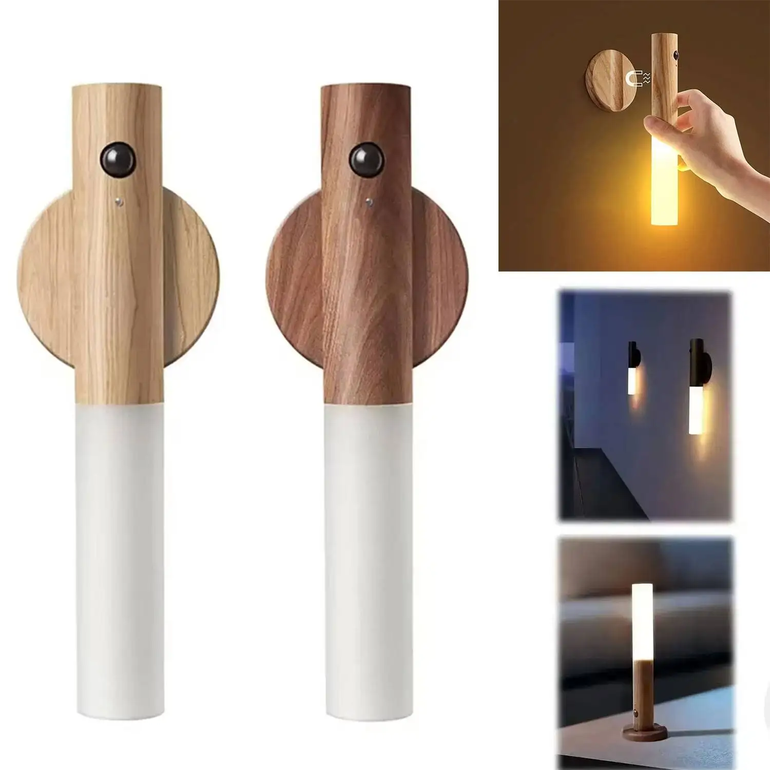 Multifunctional Portable Two Modes LED Rechargeable Magnetic Night Light Intelligent Human Body Induction Night Lamp For House