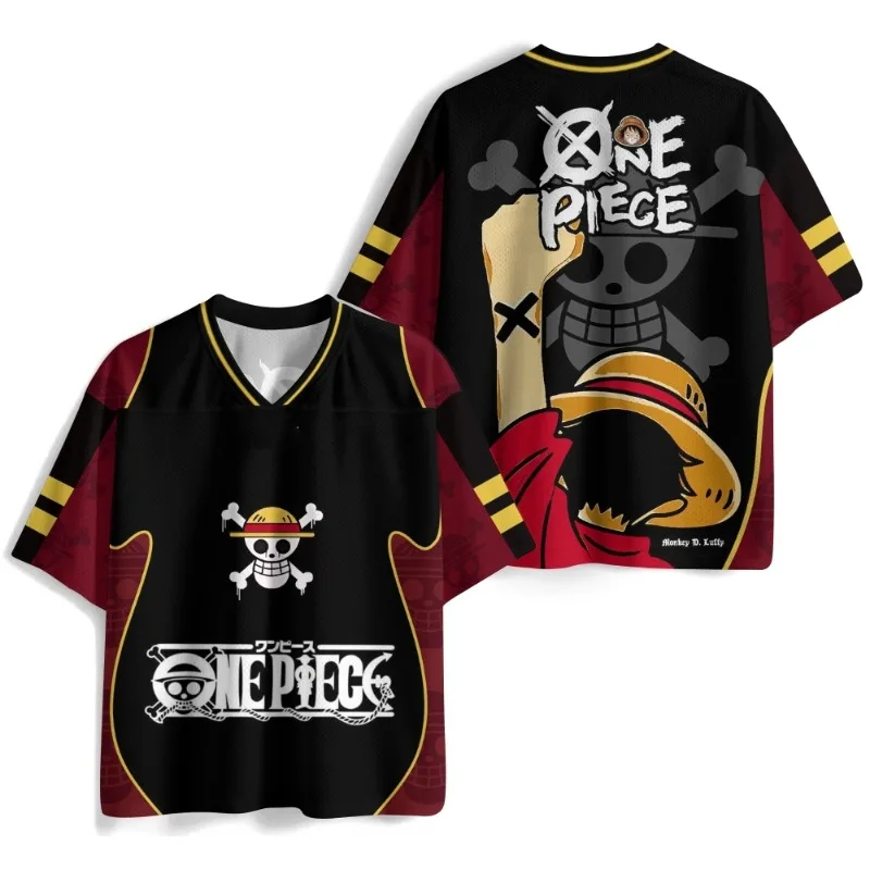 2026 _ New Style _ Fashion _ One Piece Anime _ Fun Jerseys _ Luffy _ Campus Style Short Sleeves _ Sports Style Mesh Fabric