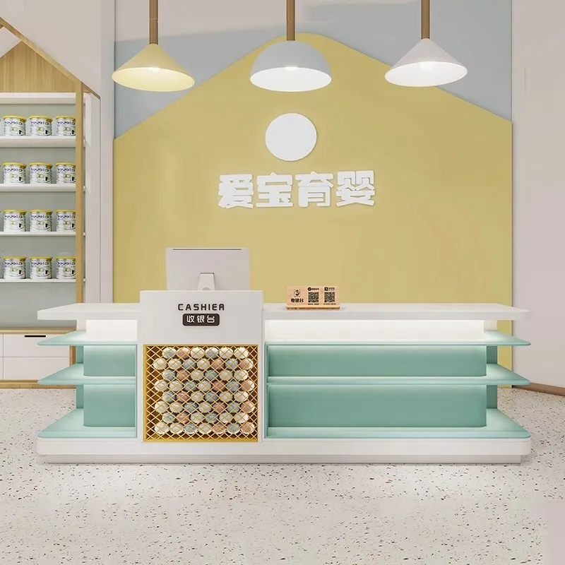 Maternal and infant store checkout page Pet Tide Play Front Desk Clothing Store Bar Modern Simple Style Commercial Retail Counte