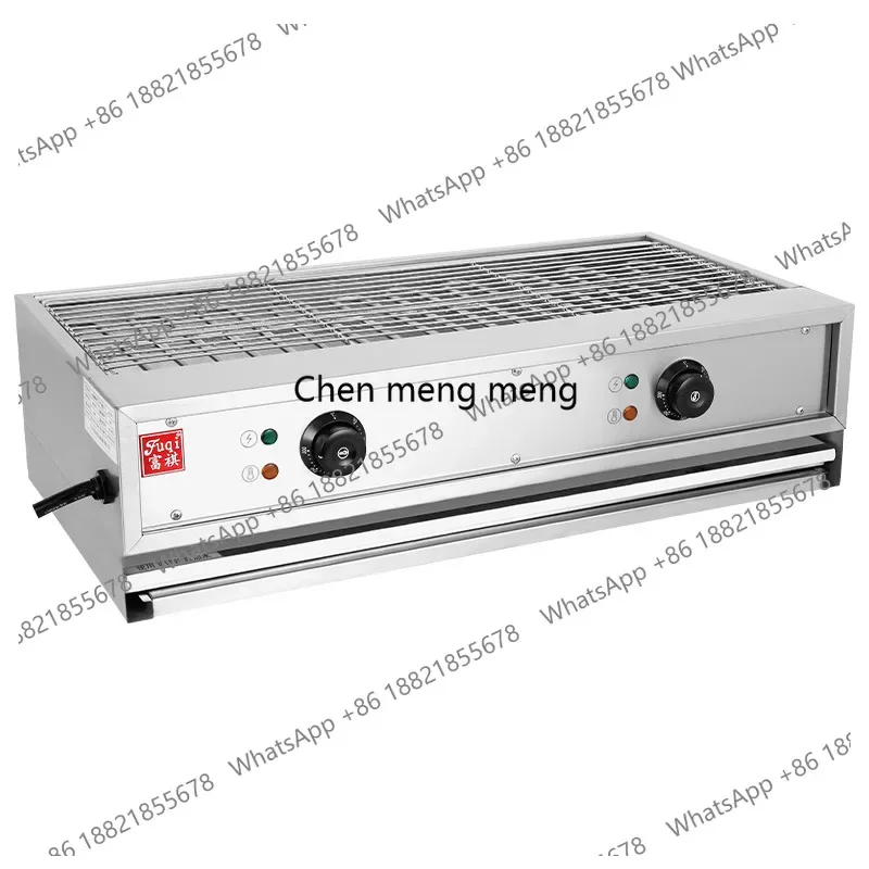 Parrilla eléctrica de escritorio comercial de acero inoxidable para gluten a la parrilla, alas de pollo, rollos de arroz y ostras, parrilla eléctrica para barbacoa