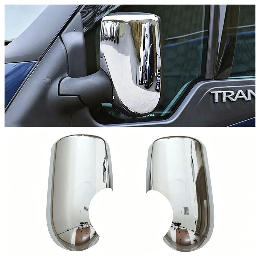 1Pair Campervan Wing Mirror Protective Cover Chrome For Ford Transit Mk6 Mk7 2000-2014 RV Car Rearview Mirror Decoration Cover