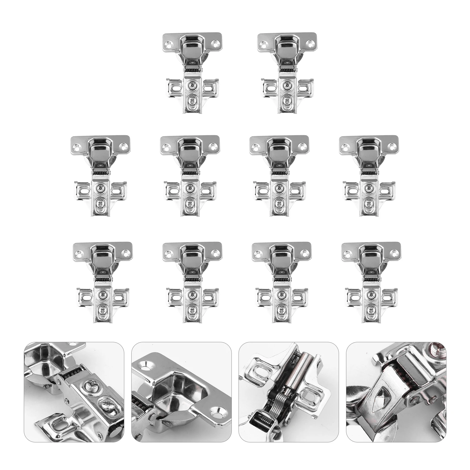 

10 комплектов гидравлических петель из нержавеющей стали, сверхмощная фурнитура для шкафа, закрывающаяся петля для мебельной двери, полудюймовая накладка на 90 градусов