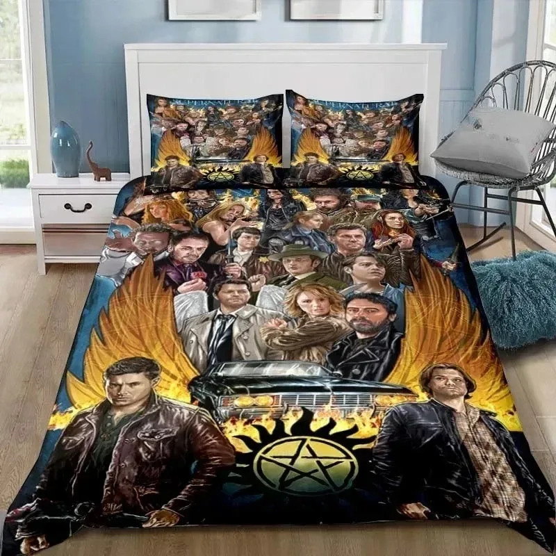 Пододеяльник и наволочка Sam N Dean, комплект постельного белья Supernatural, для взрослых, мальчиков и девочек, украшение для спальни, детский, односпальный, двуспальный, большой размер