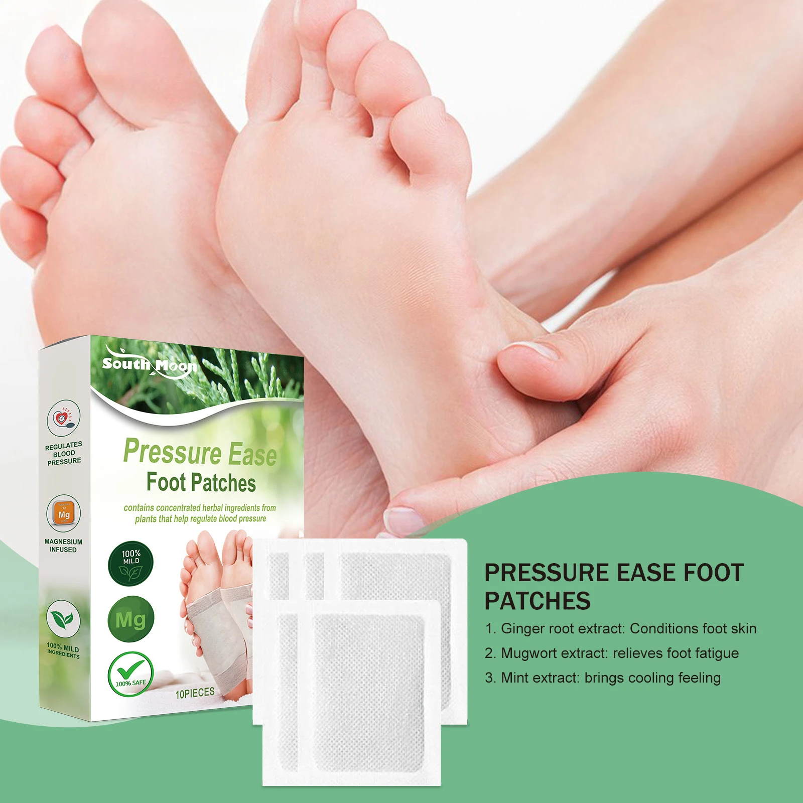 יופיNatural Herbal Soothing Care Patch for Daily Foot Gentle Improve Sleep Relieve Stress Help Sleeping Women Men Foot Body Care