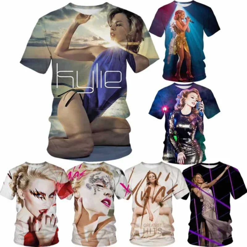 Pop Female Singer Kylie Minogue New 3D Printed T-Shirt Fashion Casual Streetwear Men Clothing Harajuku Oversized T Shirt Tops