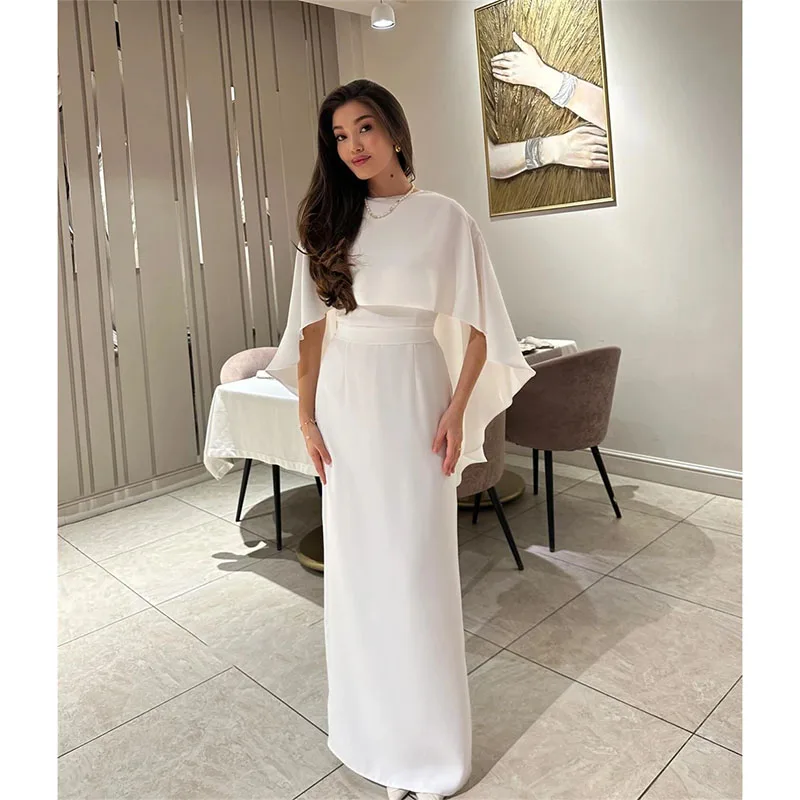 Elegant A-line O-Neck Evening Gown Floor-Length Formal Evening Dresses Customize Prom Party Dress 2024