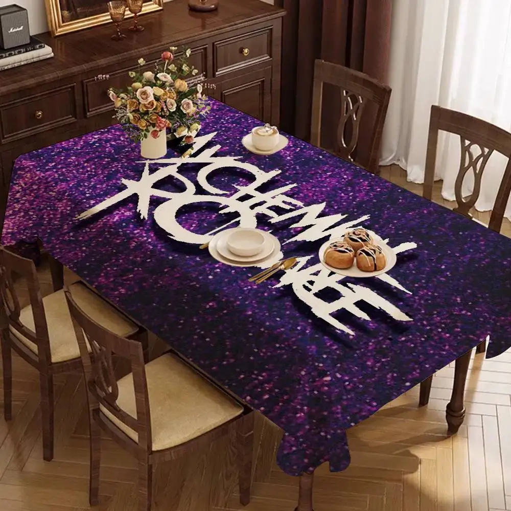 Hot Band M-My C-Chemical R-Romances Rectangle Waterproof Tablecloth Party Decor Farmhouse Kitchen Dining Table Cloth Decorations