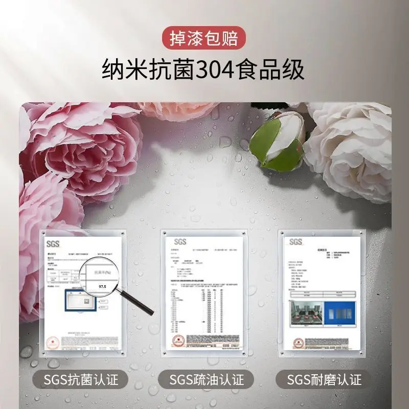 Cream style white kitchen large single stainless steel dishwashing  handmade undercounter basin thickened