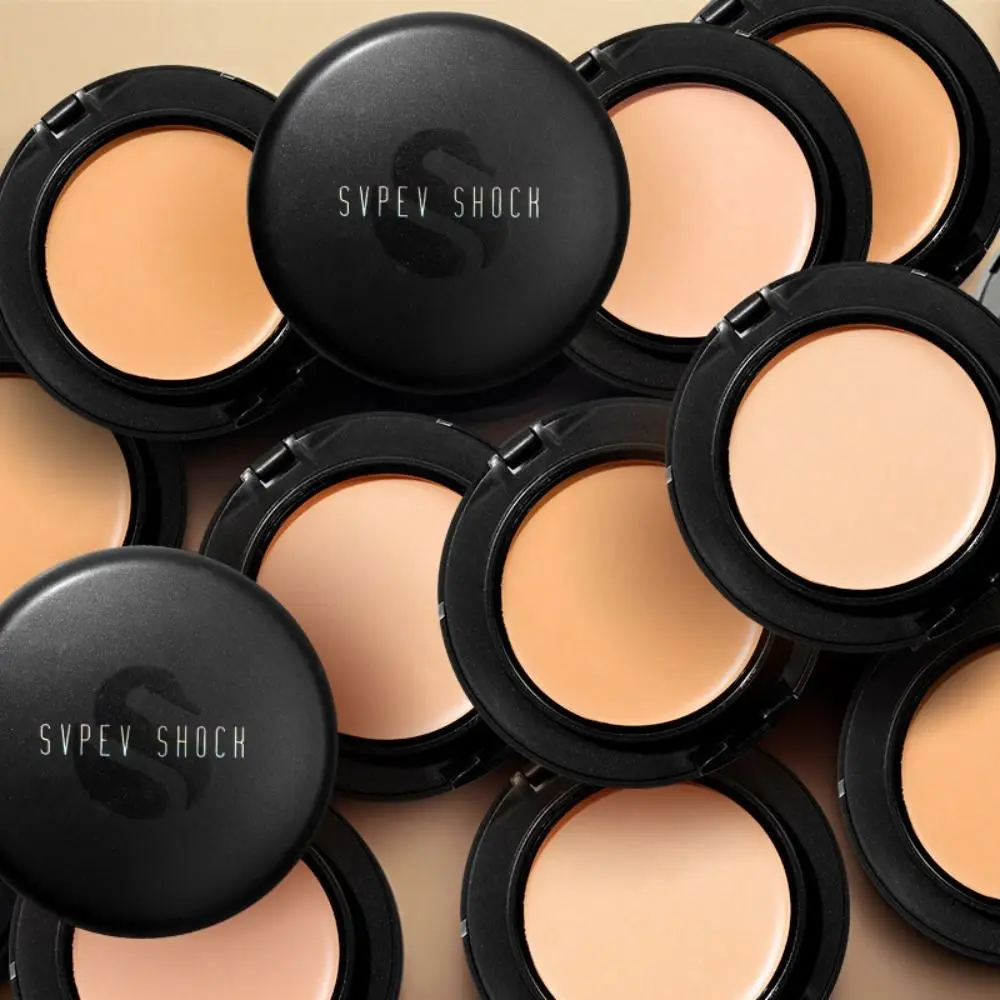 3 Colors Pressed Powder Foundation Silky Texture Oil Control Matte Concealer Matte Finish Waterproof Makeup Base Face Makeup