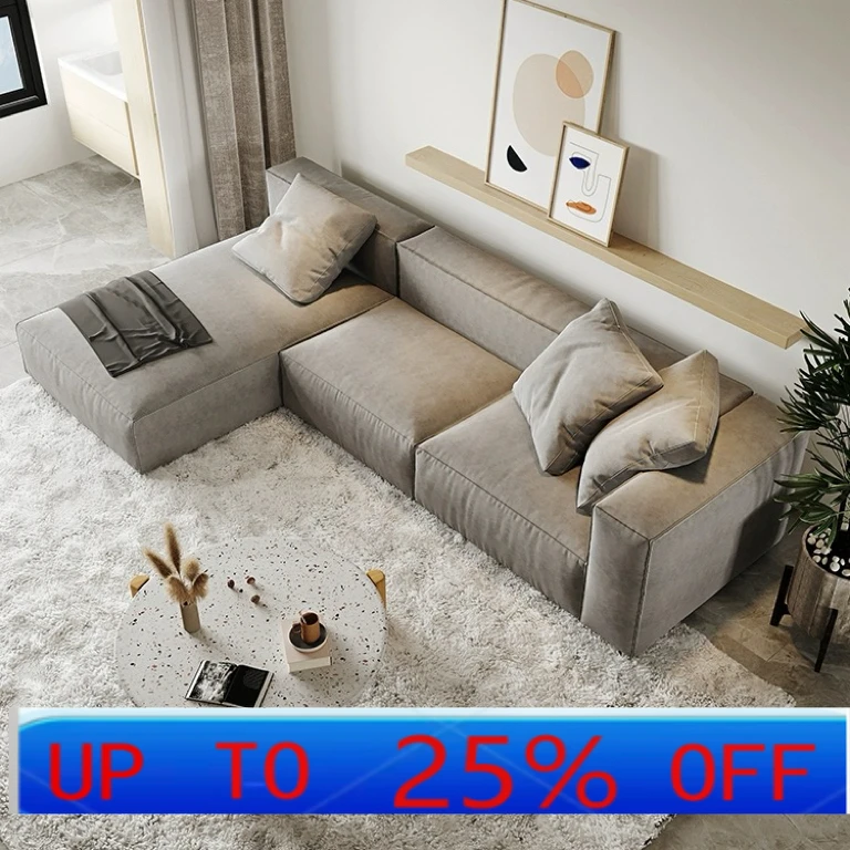 

LMM Italian square sofa Modern simple living room apartment light luxury tofu sofa
