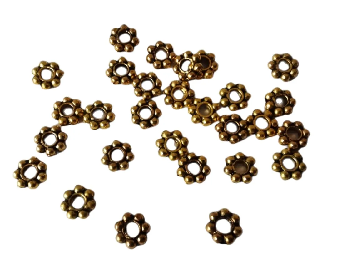 1500pcs Antiqued Bronze Silver Gold Daisy spacer beads 6mm A700B