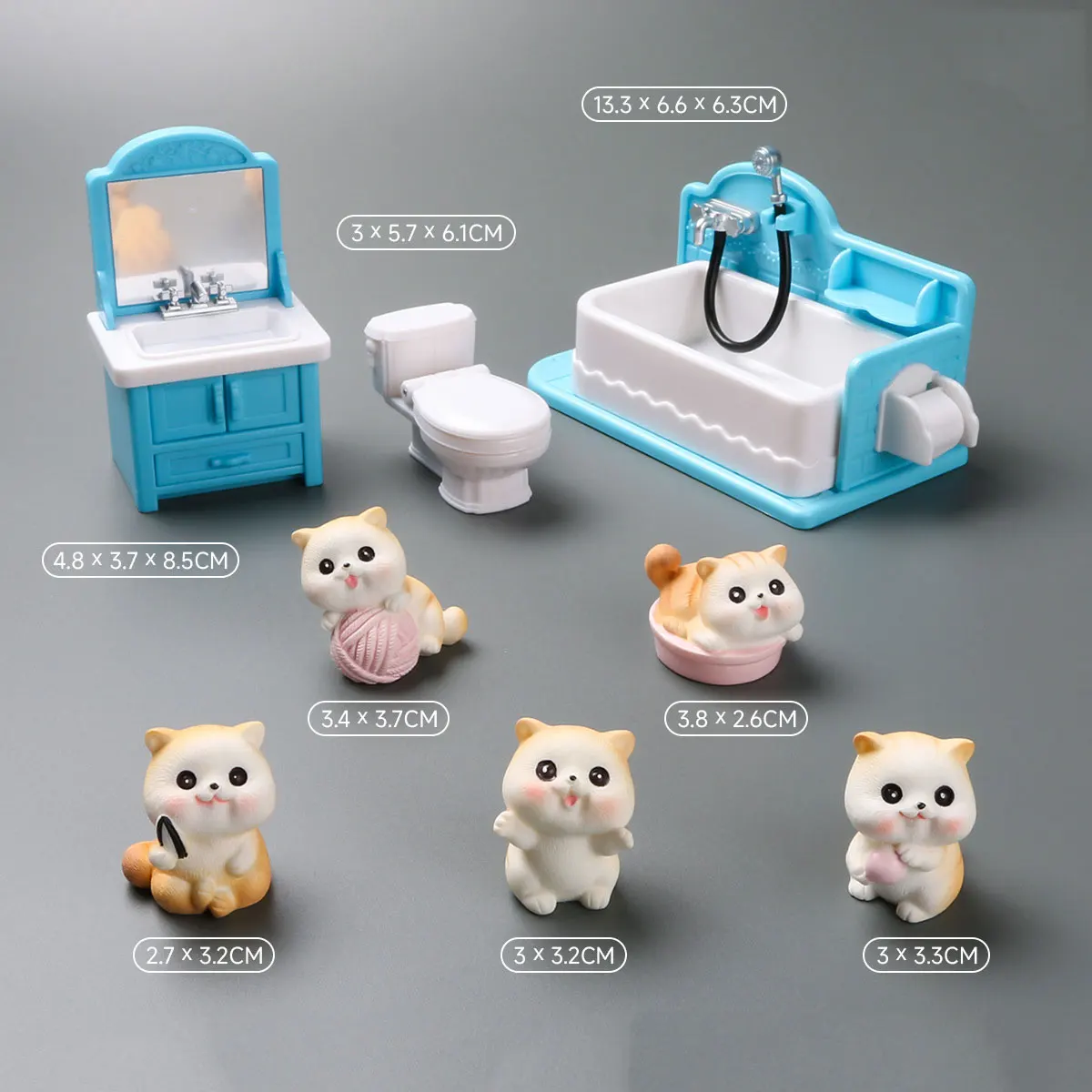 1:12 Miniature Furniture Forest Family Kitchen Toy Dining Table Dollhouse Accessories Bathroom Pretend Play For Girl Gifts Toys