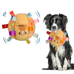 Plush Dog Vocal Toy Ball Funny Interactive Pet Toys with Bells Cleaning Tooth Chew Toy For Small Large Dogs Cats Puppy Plaything