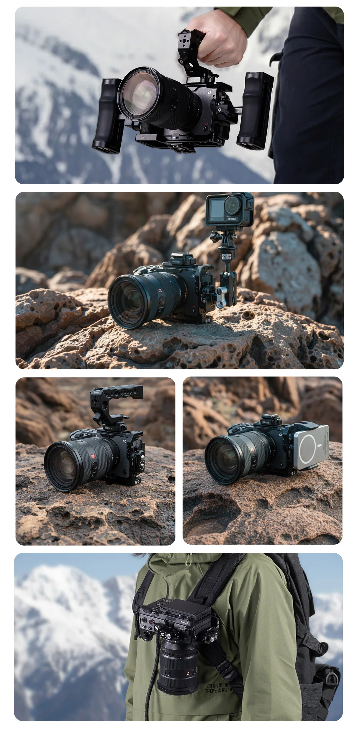 Selens Alu-Legierung Q-Lock Mini Schnellmontage-Kit mit mehreren 1/4-, 3/8- und ARRI-Positionierungslöchern für NATO-Verlängerungen an Käfigen, Magic Arm – Detail 13