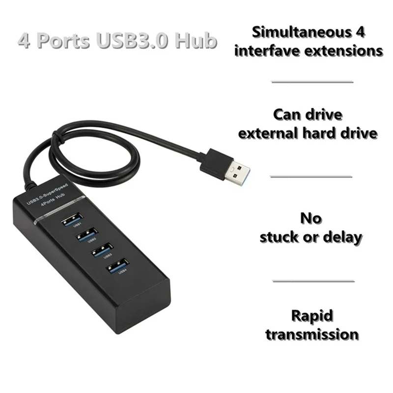4 Ports 2.0 3.0 USB HUB Splitter High Speed Multi Splitter USB Adapter Expander Cable for Desktop Laptop Xiaomi USB HUB Adapter