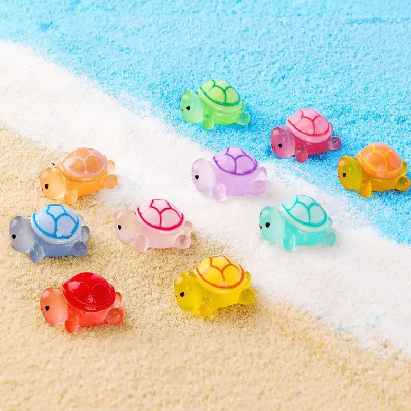 10piece Mini Growing Turtle Home Decor Landscaping Resin Crafts Glowing Turtle Garden Landscape Miniatures Ornaments