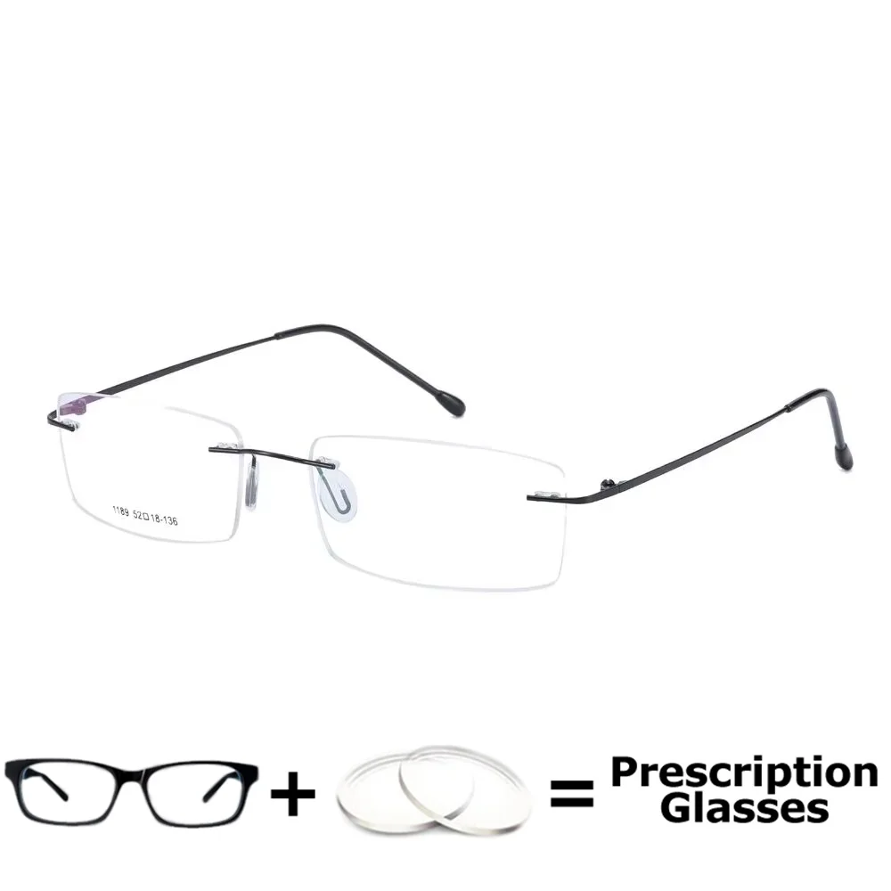 

2 g Men Rimless Prescription Glasses Ultra Light Weight Myopia Gafas Multifocal Progressive Reading Eyeglasses Frameless
