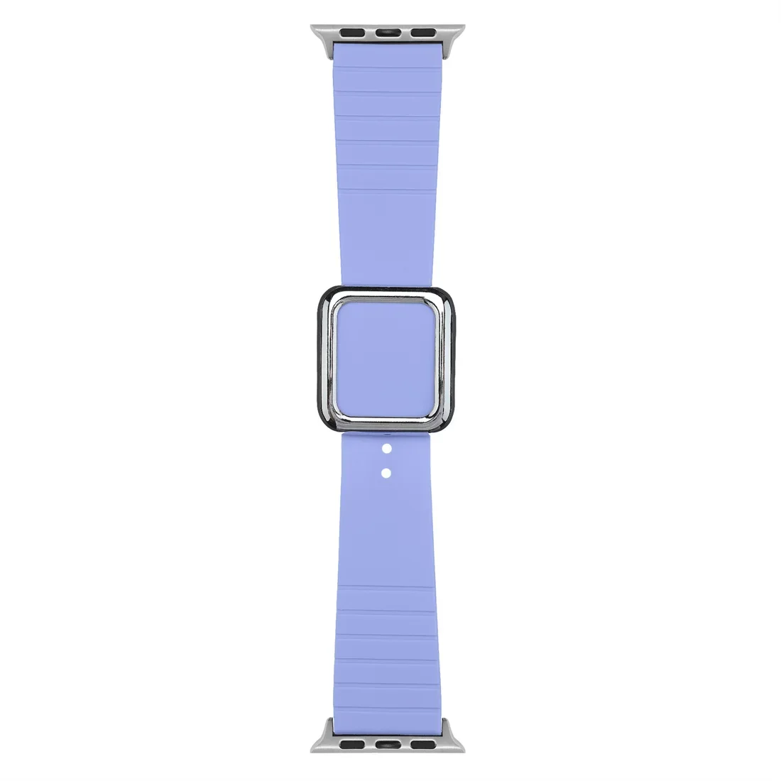 Magnetic Silver Buckle Silicone Watch Band Strap for Apple Watch 9 8 7 6 5 4 Rubber Loop Strap for iWatch  40 41 42 44 45 49mm