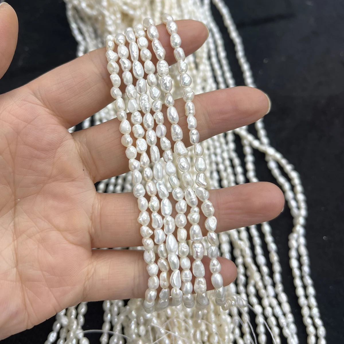 

3-4mm Natural Freshwater Pearl Semi-Finished Irregular Shaped Beads for Jewelry Making Supplies DIY Necklace Bracelet Accessory