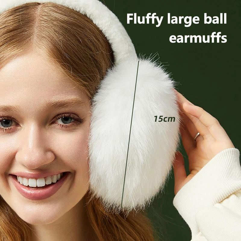 Soft Plush หูอุ่นฤดูหนาว WARM Earmuffs สําหรับผู้หญิงผู้ชายแฟชั่นสีทึบ Earflap กลางแจ้งเย็นป้องกันหู-Muffs ฝาครอบหู